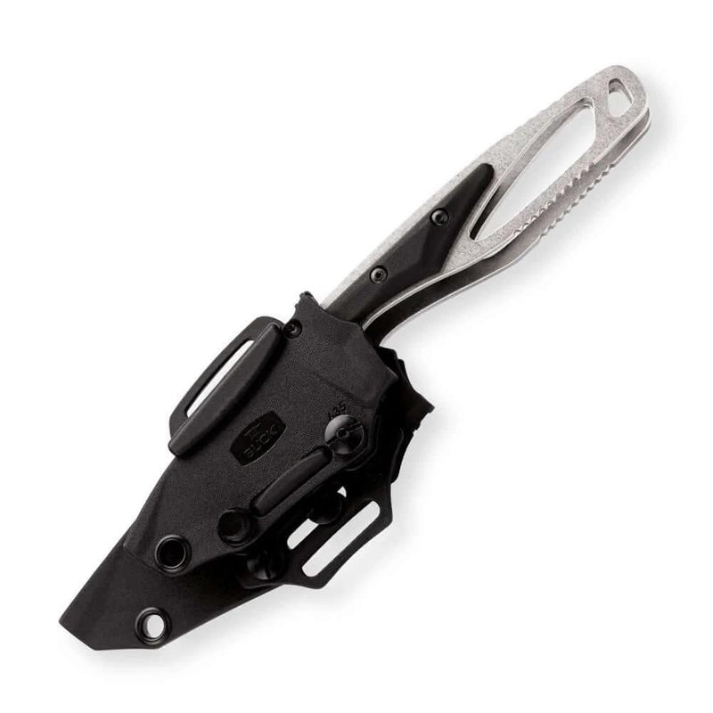 Buck Paklite Field Kit 631 Field and 635 Cape black mounted on a black polypropylene sheath.