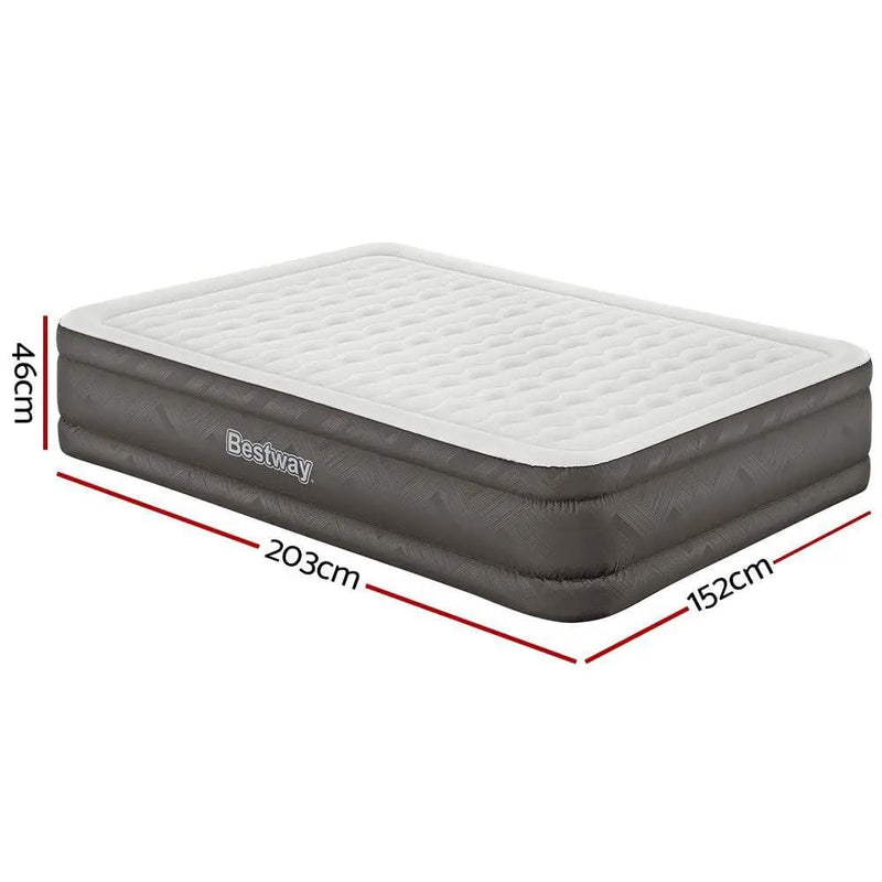 SportZone.co.nz Outdoor Recreation > Camping > Inflatable Mattresses Bestway Queen Air Mattress with Built-in Pump Fortech Inflatable Bed 46cm Bestway Queen Air Mattress with Built-in Pump Fortech Inflatable Bed 46cm