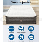SportZone.co.nz Outdoor Recreation > Camping > Inflatable Mattresses Bestway Queen Air Mattress with Built-in Pump Fortech Inflatable Bed 46cm Bestway Queen Air Mattress with Built-in Pump Fortech Inflatable Bed 46cm