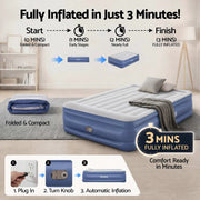 SportZone.co.nz Outdoor Recreation > Camping > Inflatable Mattresses Bestway Queen Air Mattress with Built-in Pump Tritech Inflatable Bed 56cm Bestway Queen Air Mattress with Built-in Pump Tritech Inflatable Bed 56cm