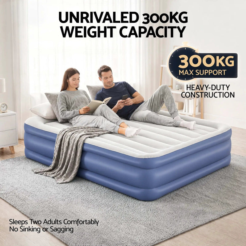 SportZone.co.nz Outdoor Recreation > Camping > Inflatable Mattresses Bestway Queen Air Mattress with Built-in Pump Tritech Inflatable Bed 56cm Bestway Queen Air Mattress with Built-in Pump Tritech Inflatable Bed 56cm