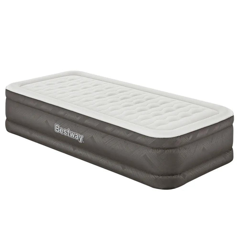 SportZone.co.nz Outdoor > Camping Bestway Single Air Mattress with Built-in Pump Fortech Inflatable Bed 46cm Bestway Single Air Mattress with Built-in Pump Fortech Inflatable Bed 46cm