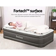 SportZone.co.nz Outdoor > Camping Bestway Single Air Mattress with Built-in Pump Fortech Inflatable Bed 46cm Bestway Single Air Mattress with Built-in Pump Fortech Inflatable Bed 46cm