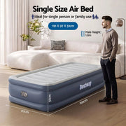 SportZone.co.nz Home & Garden > Inflatable Mattress Bestway Single Air Mattress with Built-in Pump Tritech Inflatable Bed 51cm Bestway Single Air Mattress with Built-in Pump Tritech Inflatable Bed 51cm