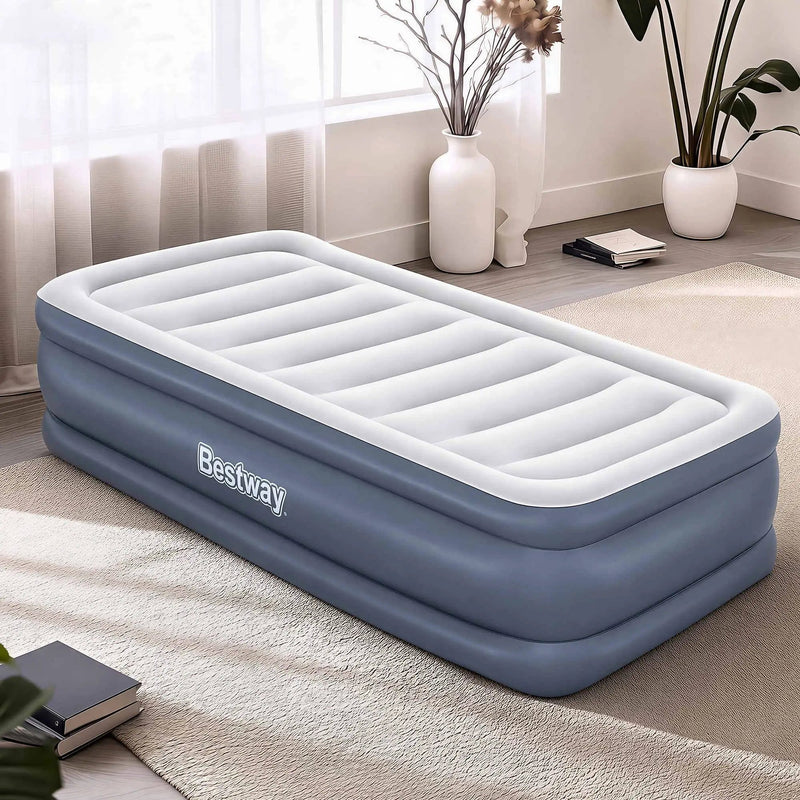 SportZone.co.nz Home & Garden > Inflatable Mattress Bestway Single Air Mattress with Built-in Pump Tritech Inflatable Bed 51cm Bestway Single Air Mattress with Built-in Pump Tritech Inflatable Bed 51cm