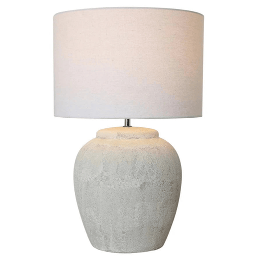 BroDeals Table Lamp Beige Ceramic Table Lamp With Linen Shade 59cm Tall Beige Ceramic Table Lamp With Linen Shade 59cm