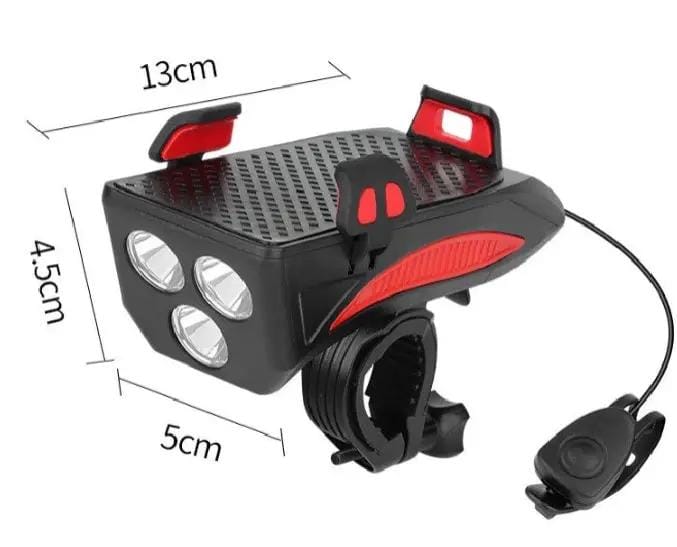 g8buynz Rechargeable Bike Lights and Horn Phone Holder USB Charging Port Rechargeable Bike Lights and Horn Phone Holder USB Charging Port