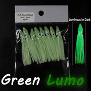 Green Lumo 5cm Octopus Luminous Skirts ( Pack of 8) by NZ Diver
