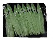 Green Lumo 5cm Octopus Luminous Skirts ( Pack of 8) by NZ Diver