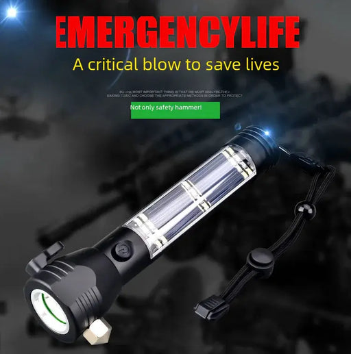 Solar USB Rechargeable LED Flashlight - High-Intensity Outdoor Light with Dual Charging by Mead's Supply & Equipment Outfitters limited