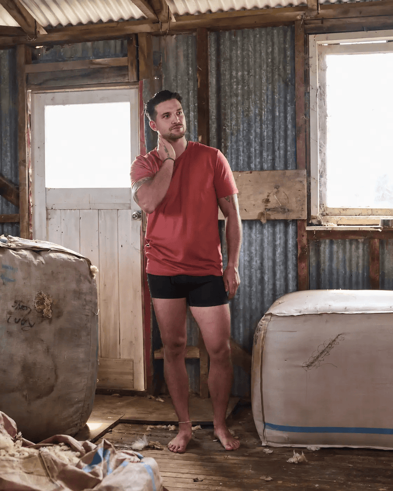 Merino 365 NZ Underwear Men's Boxer Brief - 100% Merino Wool, Black Merino 365 NZ Men’s Boxer Brief 100 Percent Merino Wool