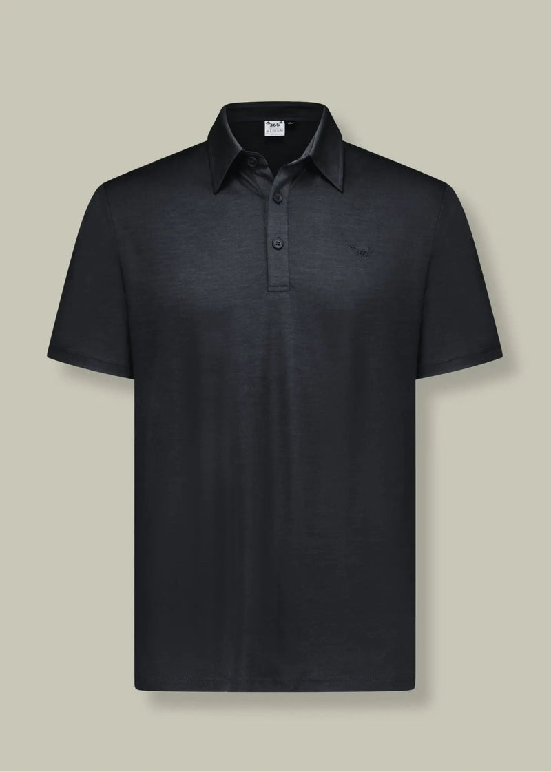 Men's Polo - 100% Merino Wool, Black by Merino 365 NZ
