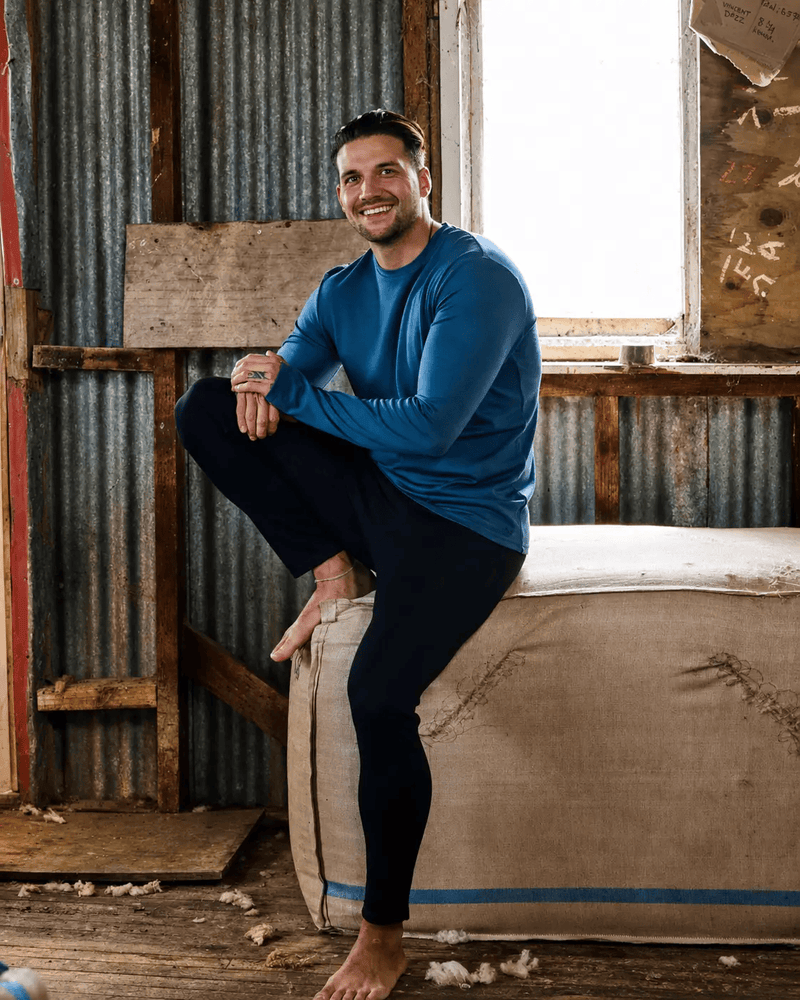 Merino 365 NZ Men's Pants Men's Base Pant - 100% Merino Wool, Black Merino 365 Men Slim Base Pant 100 Percent Merino Wool