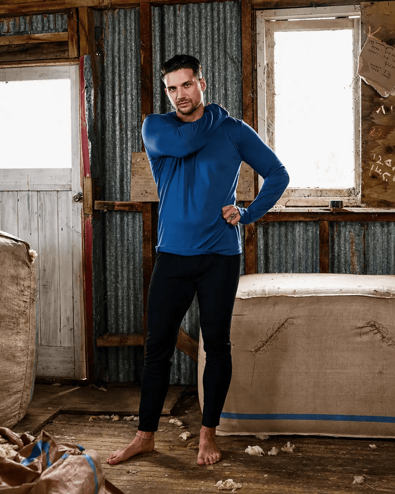 Merino 365 NZ Men's Pants Men's Base Pant - 100% Merino Wool, Black Merino 365 Men Slim Base Pant 100 Percent Merino Wool