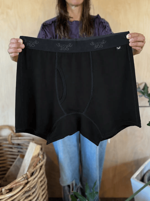 Merino 365 NZ Underwear Men's Boxer Brief - 100% Merino Wool, Black Merino 365 NZ Men’s Boxer Brief 100 Percent Merino Wool
