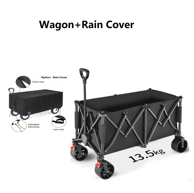 ECOTREK Heavy Duty Collapsible Trolley,Wagon Cart – Extra Large 260L, All-Terrain Wheels LJ1113 Heavy Duty Collapsible Trolley,Wagon Cart – Extra Large 260L, All-Terrain Wheels LJ1113