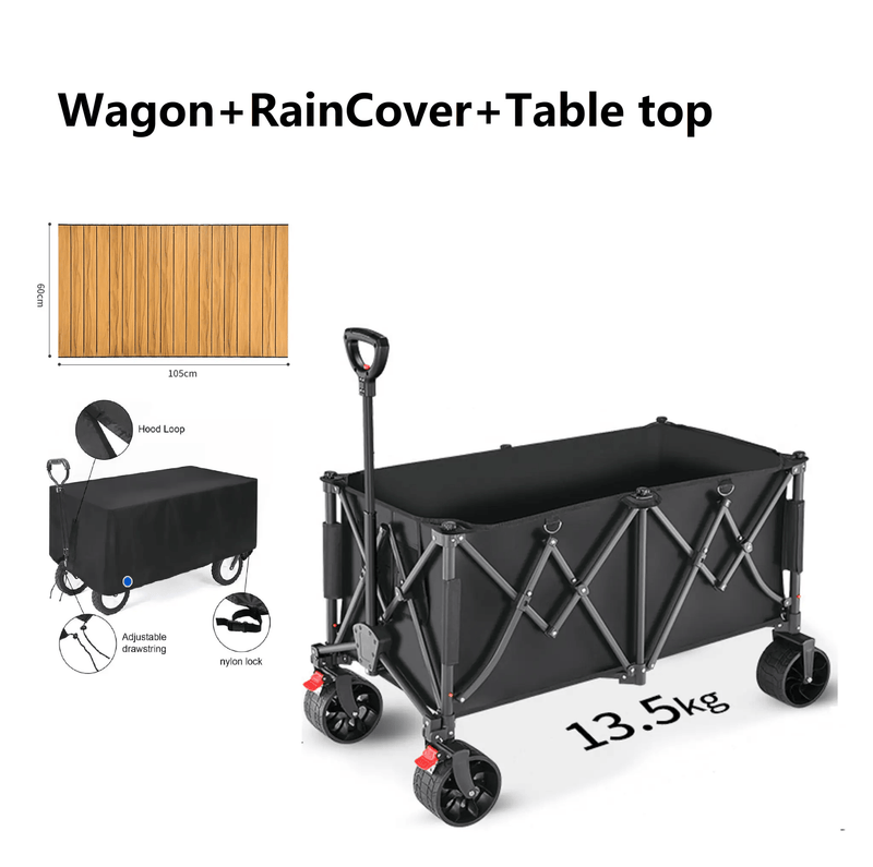 ECOTREK Heavy Duty Collapsible Trolley,Wagon Cart – Extra Large 260L, All-Terrain Wheels LJ1113 Heavy Duty Collapsible Trolley,Wagon Cart – Extra Large 260L, All-Terrain Wheels LJ1113