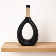 Frankly Cotton Black Teardrop Sculptural Vase by Nest & Stem Homewares