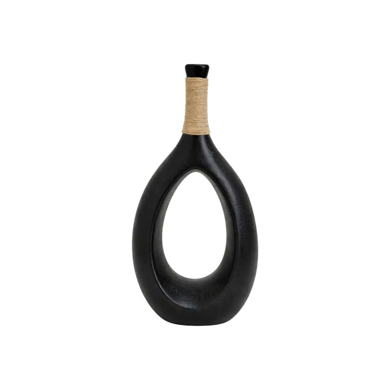 Frankly Cotton Black Teardrop Sculptural Vase by Nest & Stem Homewares