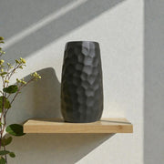 Frankly Cotton Ceramic Tall Hammered Vase by Nest & Stem Homewares