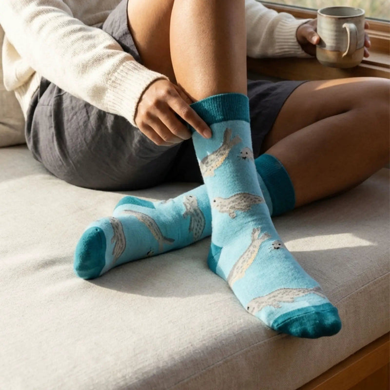 Save the Blue Seals Bamboo Socks by Barekind NZ