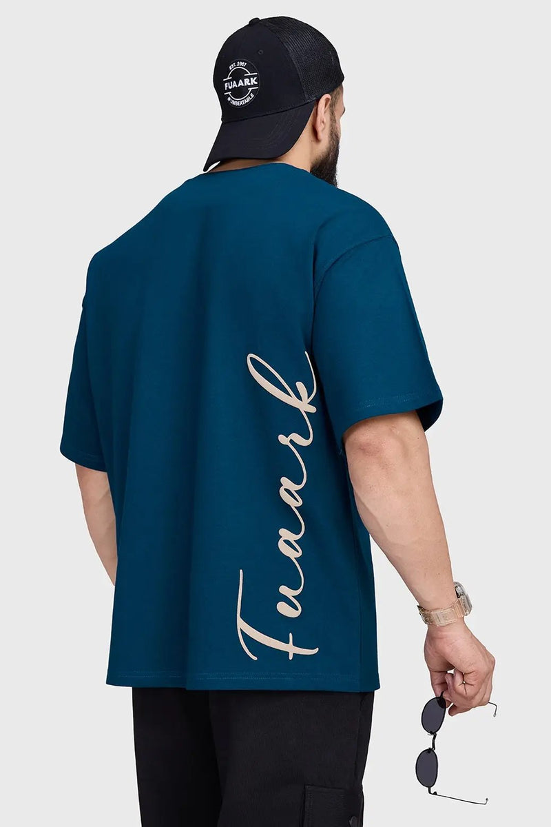 Bold Oversized T-shirt Teal by Fuaark Nz