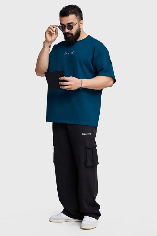 Bold Oversized T-shirt Teal by Fuaark Nz