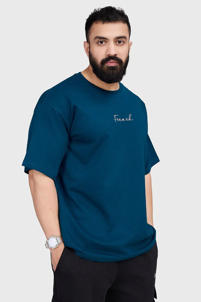 Bold Oversized T-shirt Teal by Fuaark Nz