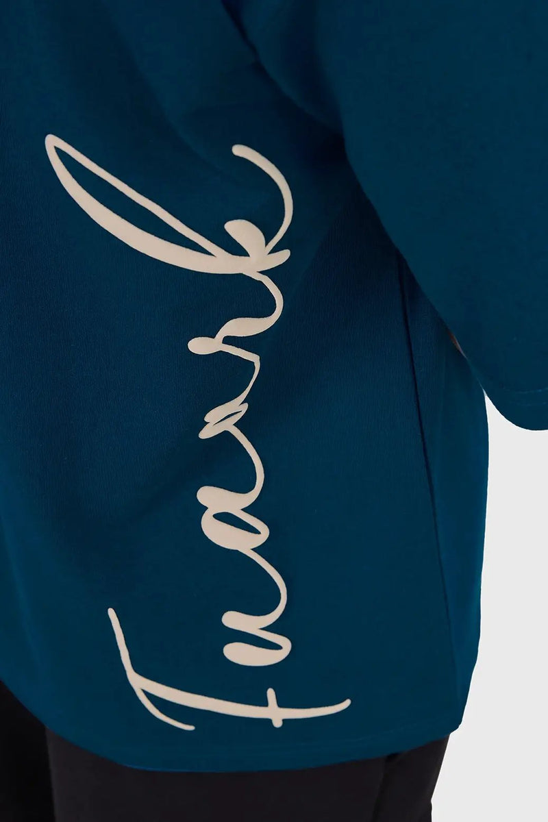 Bold Oversized T-shirt Teal by Fuaark Nz