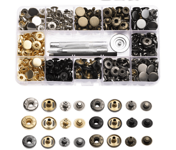 g8buynz g8buynz 120Sets Leather Snaps Button Kit - 0.49 inch Metal Button,6 Color Snap 120Sets Leather Snaps Button Kit - 0.49 inch Metal Button,6 Color Snap