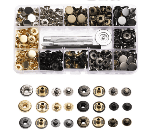 g8buynz g8buynz 120Sets Leather Snaps Button Kit - 0.49 inch Metal Button,6 Color Snap 120Sets Leather Snaps Button Kit - 0.49 inch Metal Button,6 Color Snap