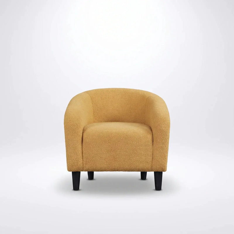Yaheetech Boucle Club Chair Accent Barrel Chair Boucle Club Chair Accent Barrel Chair