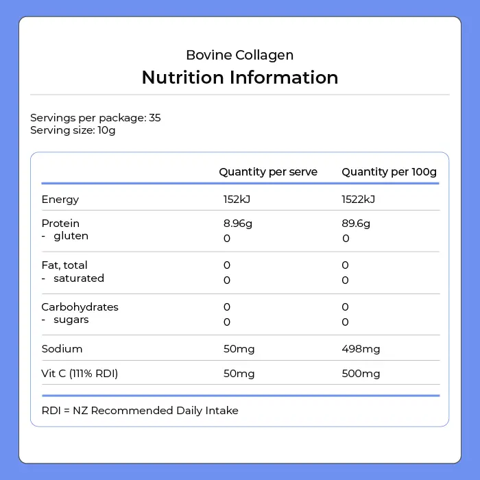 Collagen Powder - Unflavoured 350g by Kiwi Nutrition
