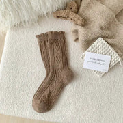 Thick Diamond-Shaped Wool Mid-Thigh Socks for Fall/Winter - Warm Cozy Leg Warmers by Mead's Supply & Equipment Outfitters limited