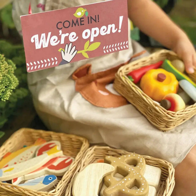 Wooden Bread Basket Play Set - Tender Leaf Toys | Wooden Toy NZ by Curious Moonbeam