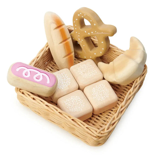 Curious Moonbeam Pretend Play Wooden Bread Basket Play Set - Tender Leaf Toys | Wooden Toy NZ Wooden Bread Basket Play Set - Tender Leaf Toys | Wooden Toy NZ