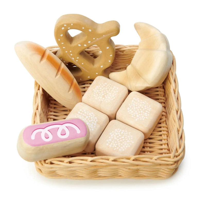 Wooden Bread Basket Play Set - Tender Leaf Toys | Wooden Toy NZ by Curious Moonbeam