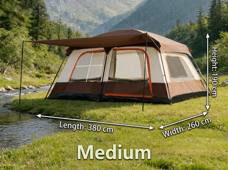 ECOTREK Tent ECOTREK Family Cabin Camping Tent With Sunshade Awning QLY7133 ECOTREK Family Cabin Tent With Sunshade Awning QLY7133
