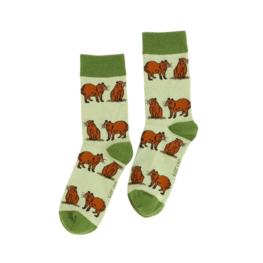 Save the Green Capybara Bamboo Socks by Barekind NZ
