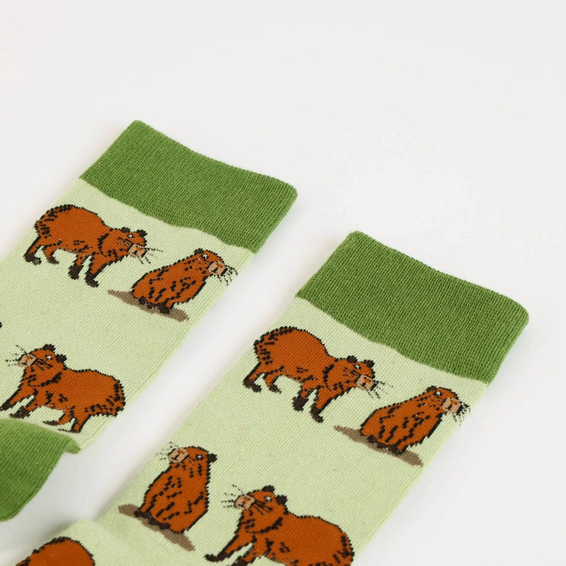 Save the Green Capybara Bamboo Socks by Barekind NZ