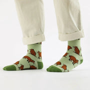 Save the Green Capybara Bamboo Socks by Barekind NZ