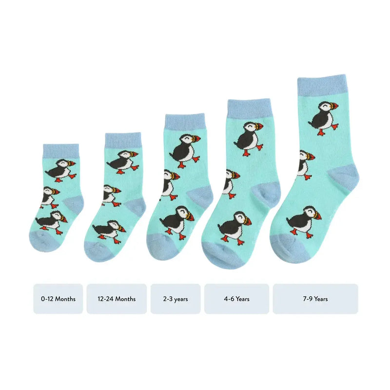 Save the Puffin Bamboo Socks for Kids by Barekind NZ