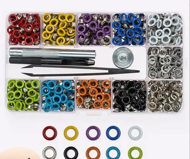 g8buynz 400PCS 5mm Colored Metal Eyelet Grommet Kit with Setting Tool, Painted Eyelets for Shoes, Leathercraft, Bags, Clothing & DIY Crafts 400PCS 5mm Colored Metal Eyelet Grommet Kit with Setting Tool, Painted Eyelets for Shoes, Leathercraft, Bags, Clothing & DIY Crafts