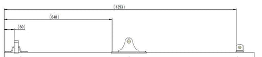 Technical drawing of an Eye to Slipper product with measurements: 1393mm length, 648mm width, and 60mm height.