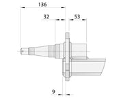 Drop Beam Axle - Disc Braked - 2000kg - Galvanised technical diagram with measurements in mm.