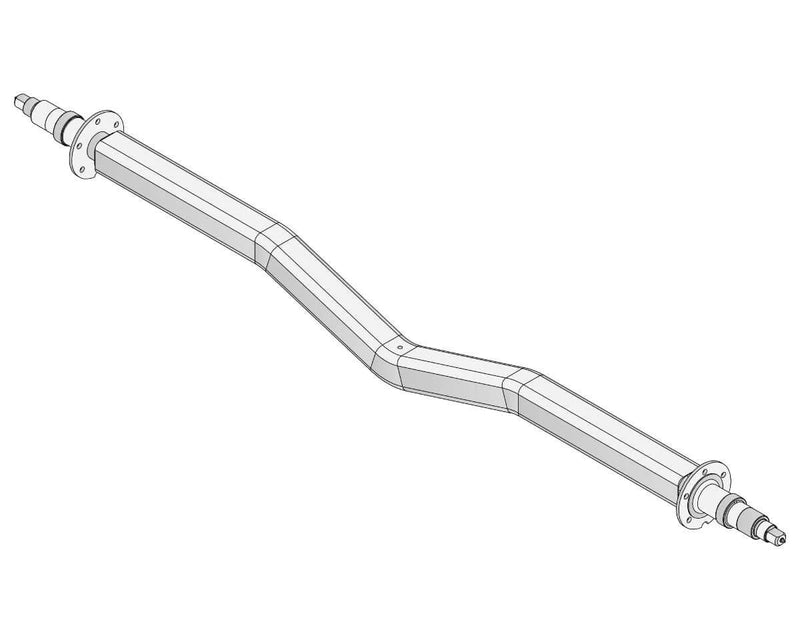 Gull Wing Axle - Multi-Hub - 3000kg - Galvanised, detailed illustration of a sturdy and versatile axle design.