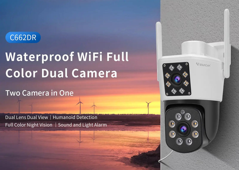Vstarcam C662DR Security Camera Full Color Night Vision Dual Lens by salelink.co.nz