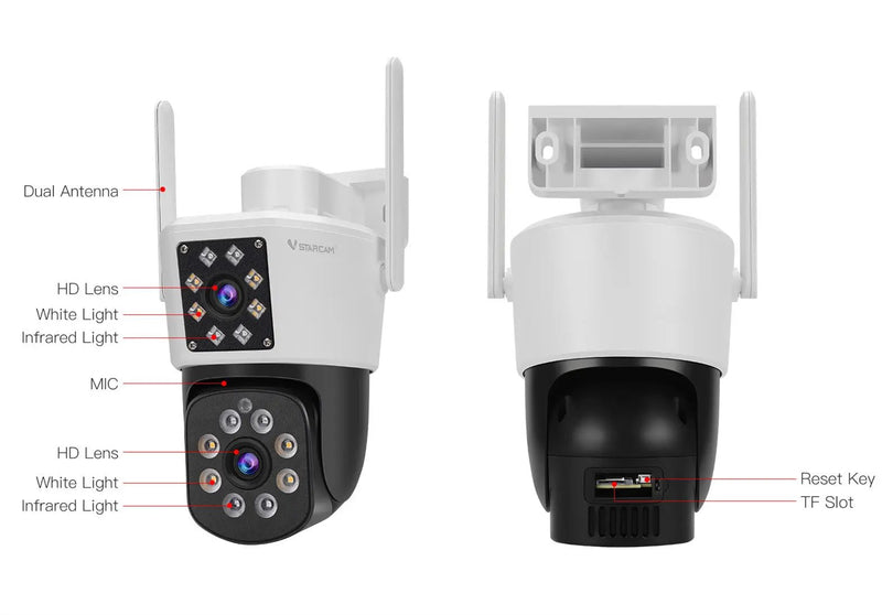 Vstarcam C662DR Security Camera Full Color Night Vision Dual Lens