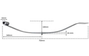 Taper Leaf Slipper Spring - 2000kg pair (BE970815) dimensions with measurements 750mm length, 340mm height, 16mm and 18.1mm width.