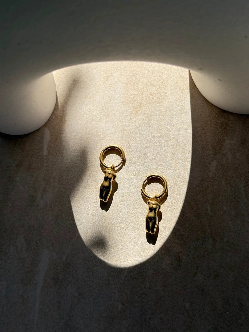 Wāhine Tinana Gold Huggies by Tahana Jewellery